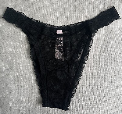 #ad Brand New Victoria#x27;s Secret Lacie High Waisted Brazilian slip Black Panties S $14.99