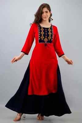 #ad #ad Indian Women#x27;s Ethnic Tunic Kurti Set Designer Party Wear Kurta Skirt Set Dress $38.99