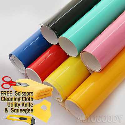 High Gloss Glossy Vinyl Film Wrap Sticker Decal DIY Bubble Free Air Release $8.82