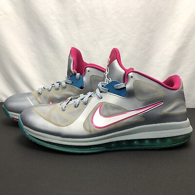 Nike Lebron James IX 9 Low Fireberry South Beach Size 13 Grey Pink 510811 002 $39.99