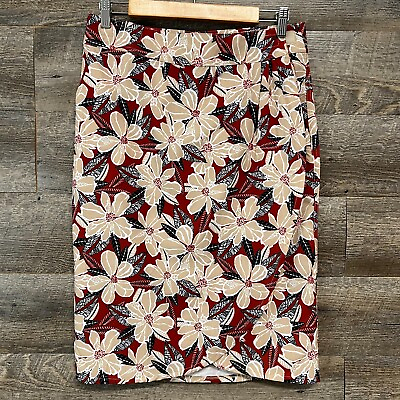 #ad RipSkirt Hawaii Length 3 Terra Cotta Garden Floral Print Wrap Skirt Small 4 6 $29.95