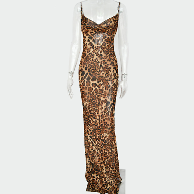 #ad .2023 new Leopard V neck sexy tight dress women#x27;s summer dress $35.85