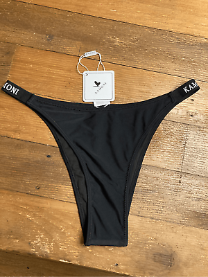 #ad Kamoni medium NWT black bikini bottoms high waist sexy Brazilian swim $14.43