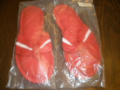 #ad Vintage NOS Sealed Sears Red Slippers Size 6 1 2 7 1 2 Washable SU15 $15.29