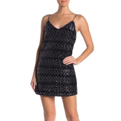 #ad Wild Honey Sequin Spaghetti Party Cocktail Vegas Night Dress Size Small $14.95