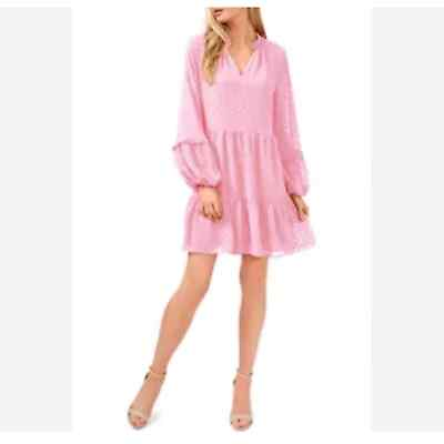 #ad CeCe Plus Nordstrom’s barbiecore pink Long Sleeve Ruffle Babydoll dress pink 1X $40.00