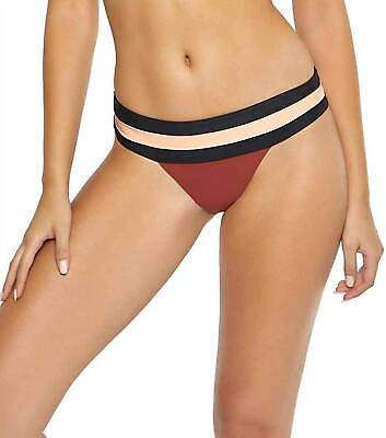 #ad Pq Swim Teeny Colorblock Banded Full Cut Low Rise Bikini Bottoms for Women $39.00