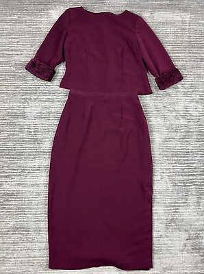 #ad Worthington Skirt Suit Womens 12 Petite Wine Red Maxi 3 4 Sleeve 2pc Classic $24.99