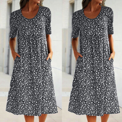 #ad #ad Boho Womens Floral Pullover Dress Ladies Summer Beach A Line Dresses Plus Size $24.99