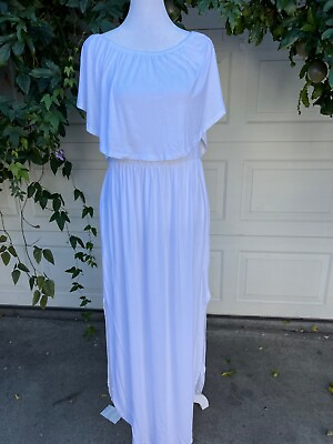 #ad Women#x27;s To be attractive white Maxi dress small $35.00