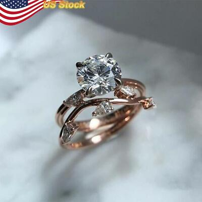 Gorgeous 14k Rose Gold Plated Rings Cubic Zirconia For Party Size 6 10 $4.39