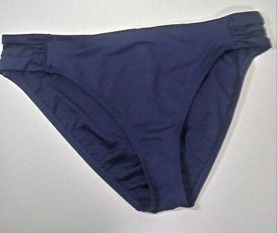 #ad La Blanca Women#x27;s Size 16 Nylon Bikini Bottoms Solid Blue Crochet Sides $20.00