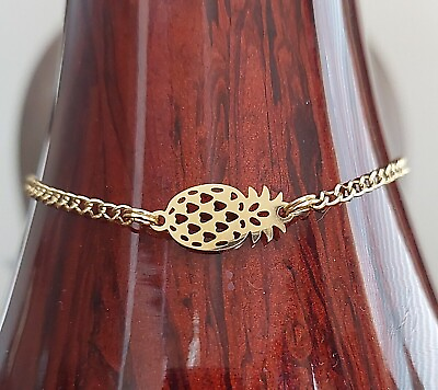 Gold Pineapple Ankle Bracelet Stainless Steel Charm Chain Anklet Boho For Women $13.98