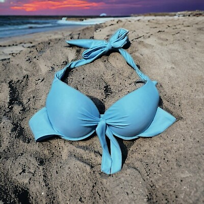 #ad 🌻Shein Light Blue Push Up Underwire Bikini Top Size M Excellent Condition $10.97