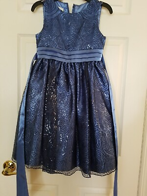 #ad Beautiful Girls Blue Sequin Party Dress in size 8 $34.99