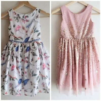 #ad #ad Lot of 2 Little Girls Party Dresses 5 Pippa amp; Julie Floral Hamp;M Sparkly Pink $34.95