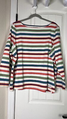 #ad Talbots Plus Petite Size 100% Cotton Striped Authentic Tee Shirt Top Women#x27;s 2XP $29.99