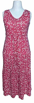 EX Nina Leonard Dress Maxi Long Tiered Peplum Pink Floral Holiday Beach XS GBP 15.99