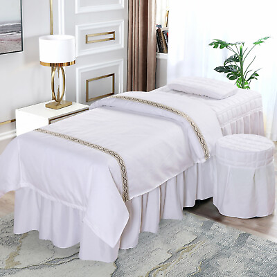 Massage Table Skirt Bed Valance Sheet Pillow Case Stool Cover Quilt Cover $39.90