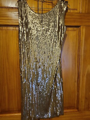 #ad Evening gold sequin dress $60.00