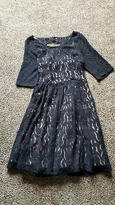 #ad Plenty by Tracy Reese Estella Black Lace Fit amp; Flare Dress Cocktail Size 12 NEW $35.99