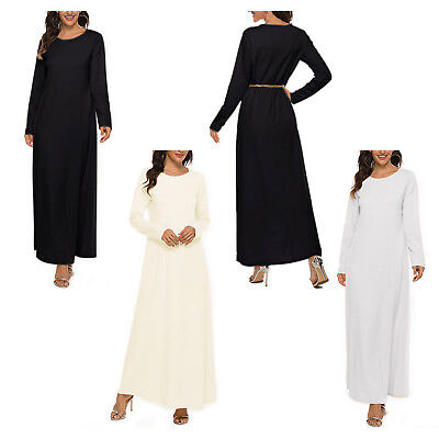 #ad Abayas for Women#x27;s Muslim Long Sleeve Islamic Prayer Dress Dubai Arabian Robe $20.59