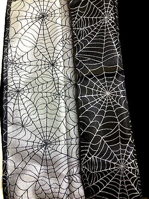 #ad Halloween Spiderweb Tablecloth Spooky Party Fall Home Decor Reversible 60quot; x 84quot; $25.00