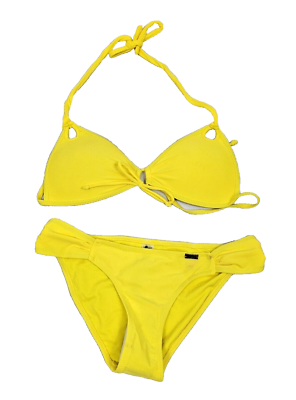 #ad #ad Yellow Bikini Push Up Swimsuit Medium Women#x27;s Heat Swimwear Bathing Suit $14.97