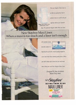 #ad vintage 1970s mag print ad Stayfree Maxi Liner Panty Liners feminine health $7.00