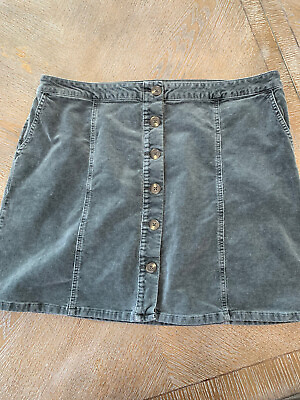 #ad Maurices Womens Mini Skirt 18W Gray Corduroy Button Up Front Pockets Waist 40” $24.00