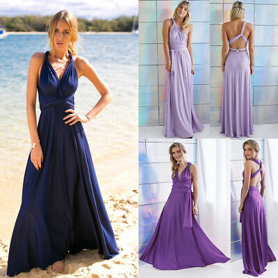 #ad Women Evening Dress Convertible Multi Way Wrap Bridesmaid Formal Long Dresses $28.99