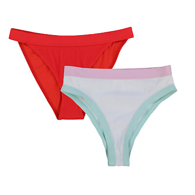 #ad Roxy Womens Bikini Bottoms High Cut Rise Swimsuit Cheeky Ribbed Xs S M L New Nwt $32.99