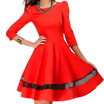 US Womens Long Sleeve Cocktail Party Wedding Guest A Line Dresses Summer Dresses $14.96