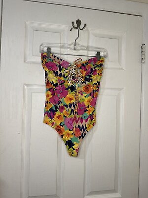 #ad Zingara Tube Floral Tie Bikini One Piece Swim Size 6 $34.99
