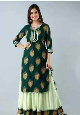 #ad Beautiful Designer Rayon Kurta Skirt Set Women#x27;s Bollywood Salwar Kameez Kurti $26.24