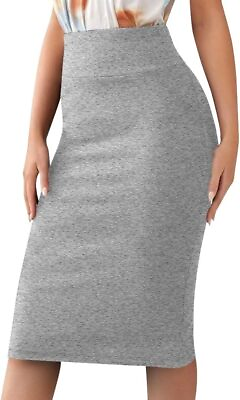 #ad Women’s Basic Stretch Pencil Skirt Regular amp; Plus Size Below Knee Office Midi $46.30