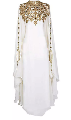 #ad Royal Dubai Moroccan Kaftan Abaya Farasha Maxi Party Wear Modern Arabic Dresses $125.66