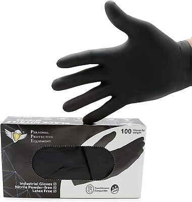 Samp;G Black Nitrile Gloves Latex Powder Free 3.5 Mil 100pcs 1000pcs M L XL Size $11.94