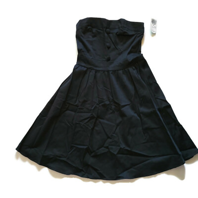 #ad Twenty One Dress Size Medium Black Halter Flare Knee Length Strapless New Tags $7.50