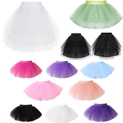 #ad Kids Girls Tutu Skirts Layered Tulle Skirts Dancewear Costumes Birthday Dress Up $9.94
