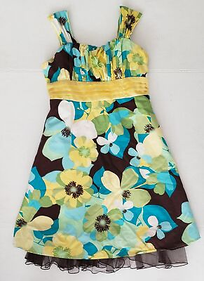 #ad My Michelle Girls Size 12 Dress Floral Fancy Lined Cotton $18.95