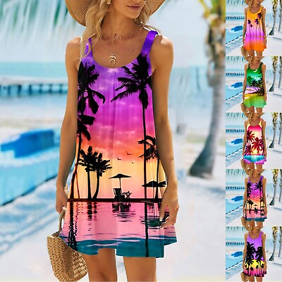 #ad #ad Women Beach Dress Solid Color Sleeveless Backless Camisole Beach Mini ZF $17.82