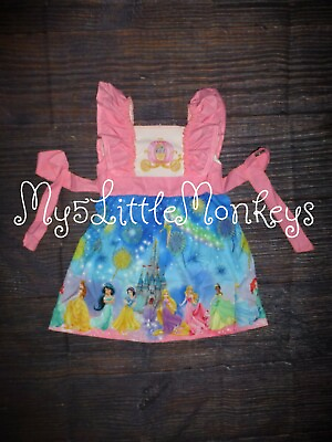 NEW Boutique Princess Ariel Cinderella Belle Snow White Girls Ruffle Dress $19.99