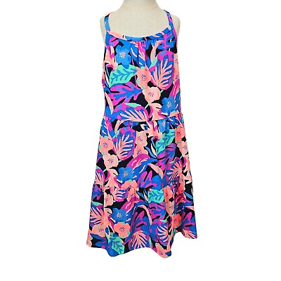 #ad Cat amp; Jack Girls Tropical Floral Tiered Knit Sleeveless Dress Vacation M 7 8 $8.00