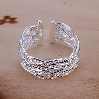 New 925 sterling Silver for women men mesh Rings wedding cute party lady nice C $2.80