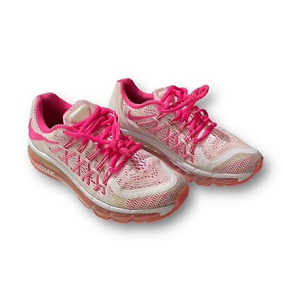 #ad #ad Nike Air Max 2014 Pink Lace Up Sneakers 705458 100 Youth Girls Size 5Y $26.90