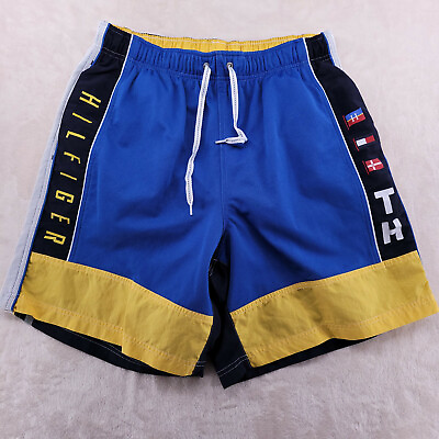 #ad Tommy Hilfiger Mens Size L Blue Built In Briefs Swim Beach Shorts $24.99