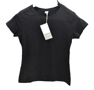 #ad Onno Womens Hemp Organic Pima Cotton Dark Gray Charcoal Crew Neck T Shirt XS $13.99