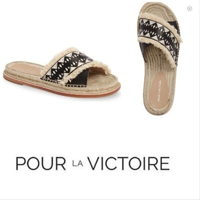 Pour La Victoire Womens Pikko Espadrille Flats Sandals boho shoes sz 7.5 $70.40