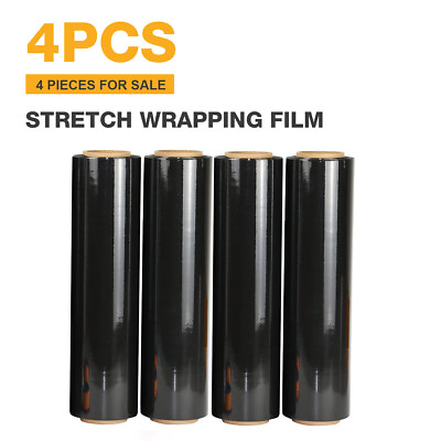 #ad 18quot; x 1500FT Black Pallet Black Wrap Stretch Films Shrink Hand Wrap 100 Gauge $55.79
